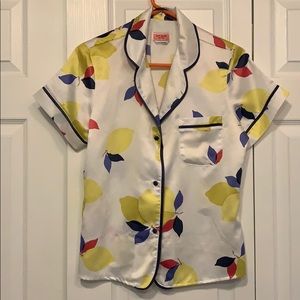 Kate Spade lemon pajama top